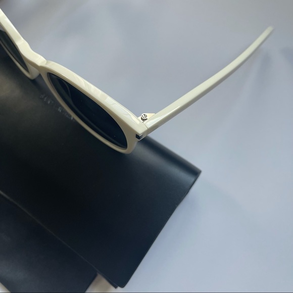 Saint Laurent 54mm around Ivory Sunglasses New - Picture 5 of 14